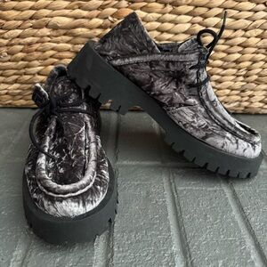 Free People Convertible Velvet Oxford Mule 37 6.5 7 Washed Black Whimsigoth